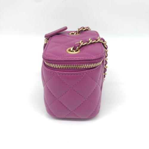 Chanel Mini Purple Lambskin Pearl Crush Vanity Case photo 6