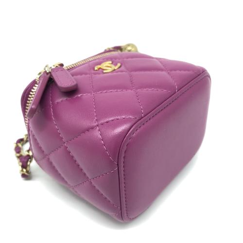 Chanel Mini Purple Lambskin Pearl Crush Vanity Case photo 7