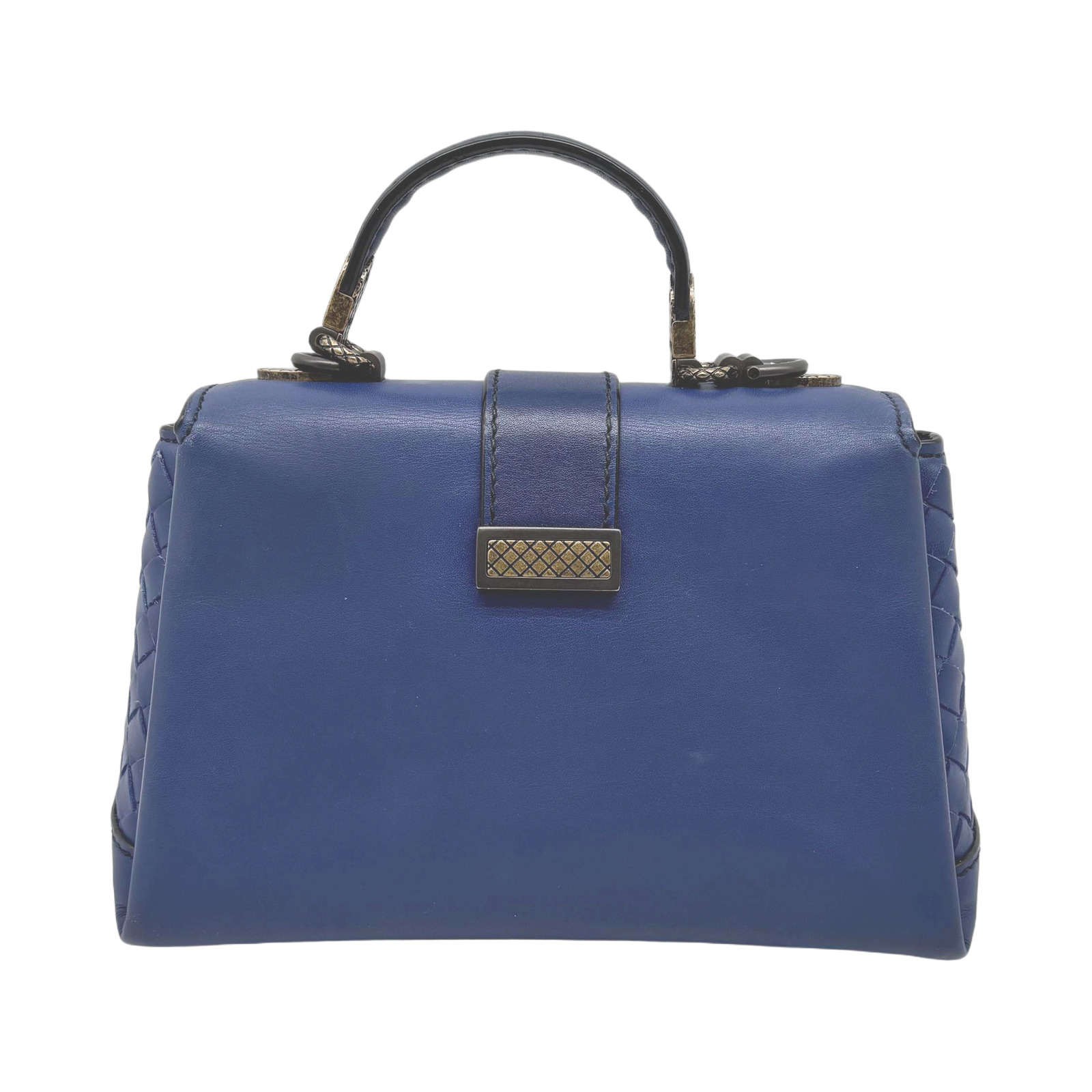 Bottega Veneta Blue Leather Mini Piazza Handbag photo 3