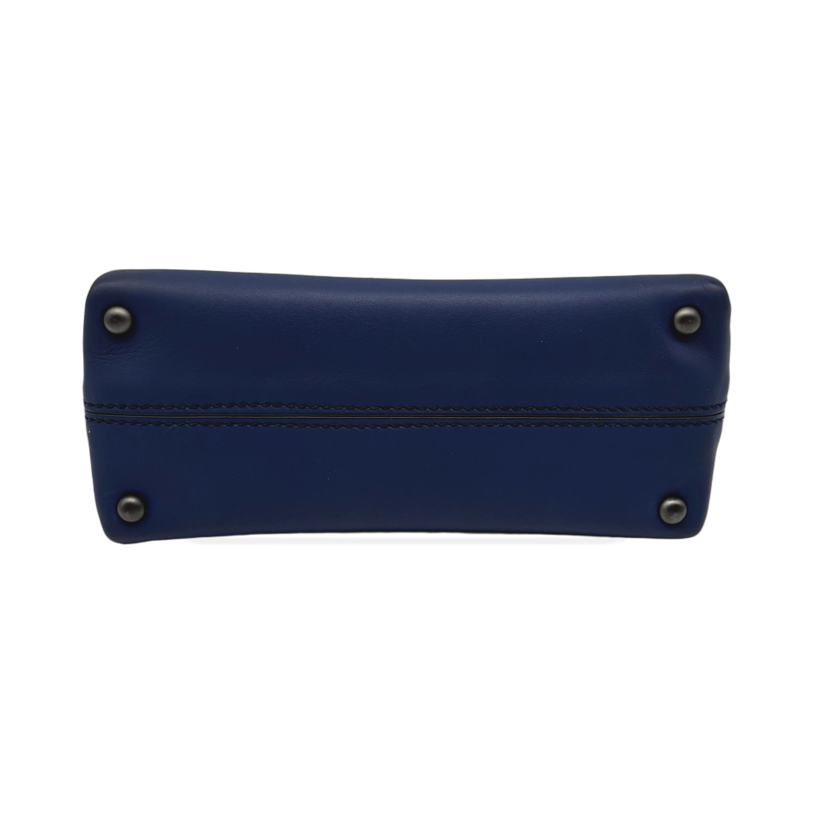 Bottega Veneta Blue Leather Mini Piazza Handbag photo 4