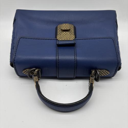 Bottega Veneta Blue Leather Mini Piazza Handbag photo 5