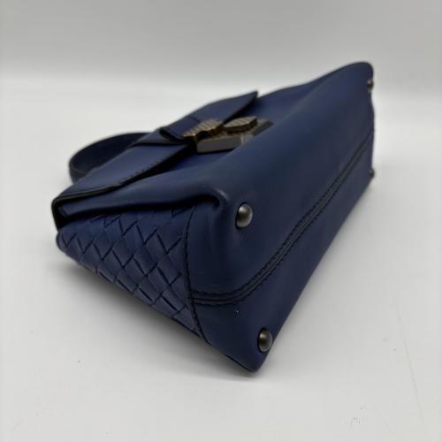 Bottega Veneta Blue Leather Mini Piazza Handbag photo 8