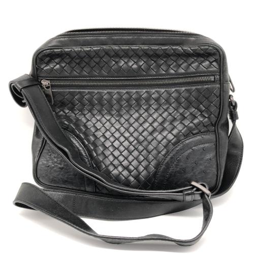 Bottega Veneta Black Woven Leather Crossbody Bag photo 2
