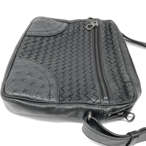 Bottega Veneta Black Woven Leather Crossbody Bag photo 7