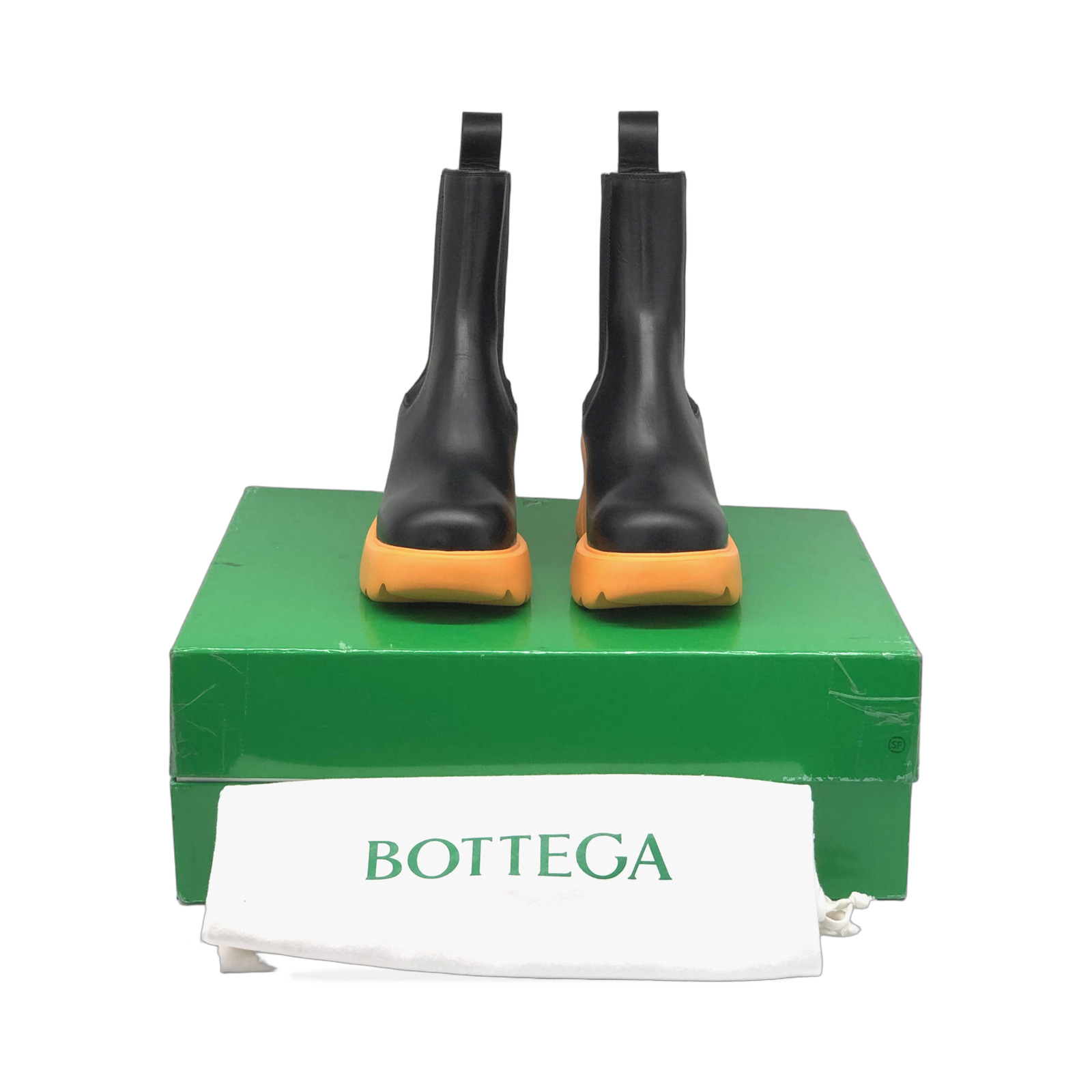 Bottega Veneta Black Chelsea Boots With Orange Sole photo 4