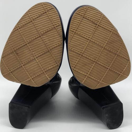 Chanel Navy Leather Pumps With Block Heel photo 8