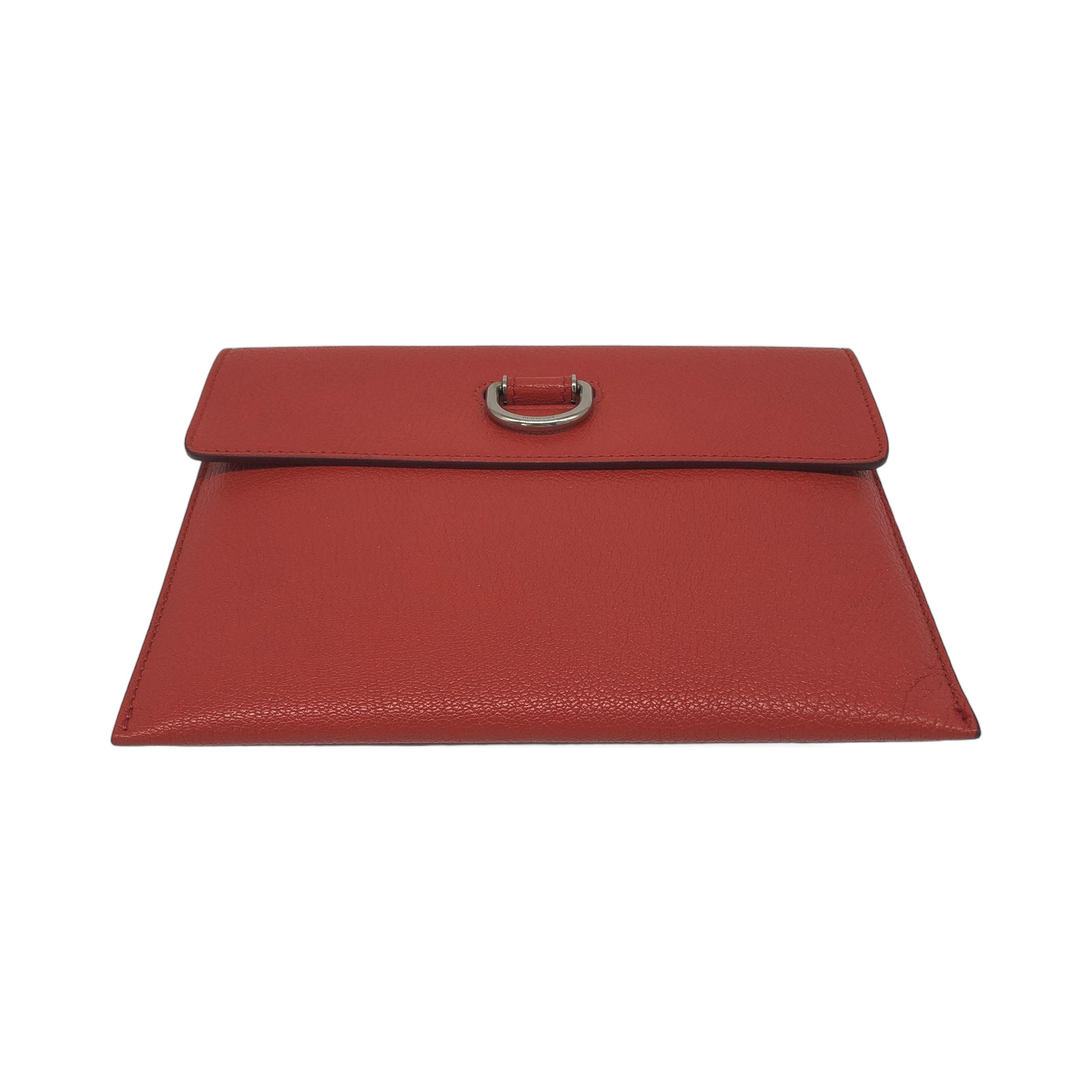 Burberry Red D-Ring Leather Pouch photo 4