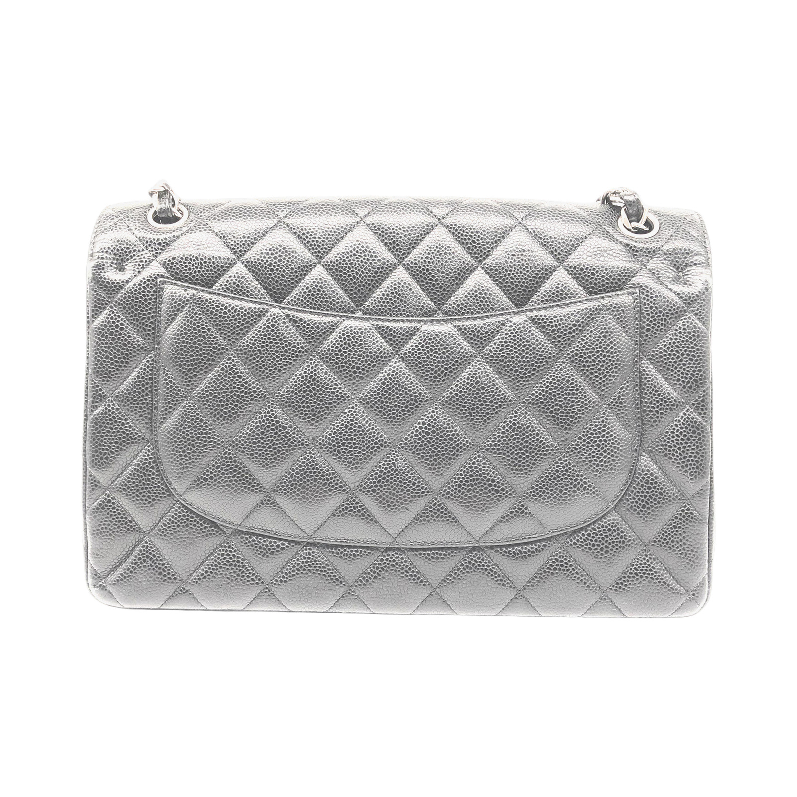 Chanel Black Quilted Caviar Jumbo Timeless Flap Bag photo 3
