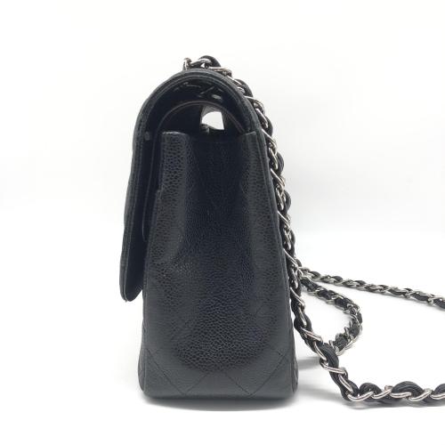 Chanel Black Quilted Caviar Jumbo Timeless Flap Bag photo 5