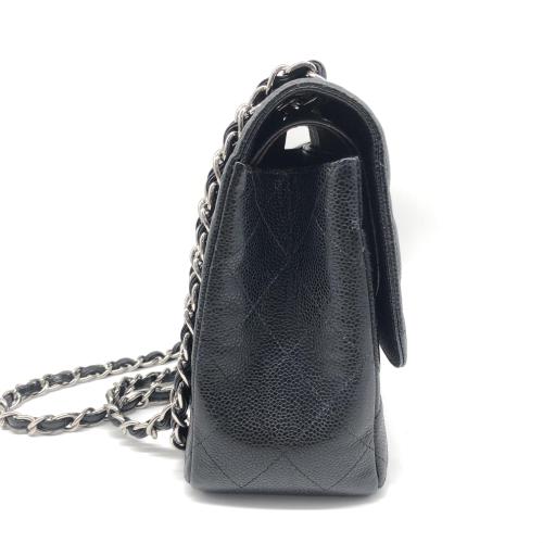 Chanel Black Quilted Caviar Jumbo Timeless Flap Bag photo 6