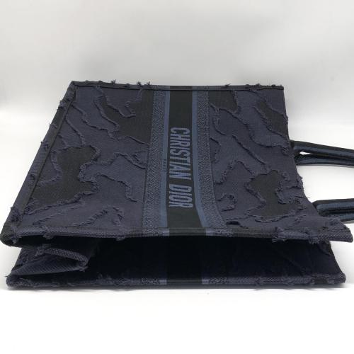 Christian Dior Navy Blue Camouflage Embroidered Canvas Book Tote Bag photo 5