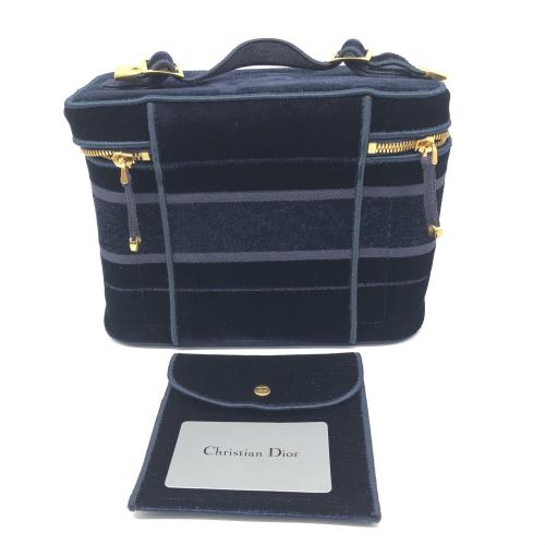 Christian Dior Blue Velvet Vanity Case With Logo photo 2