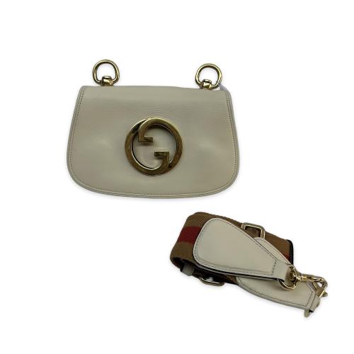 Gucci White Leather Blondie Shoulder Bag