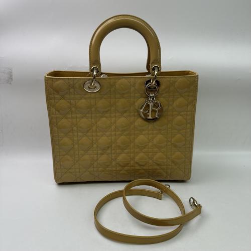 Christian Dior Cannage Patent Leather Handbag