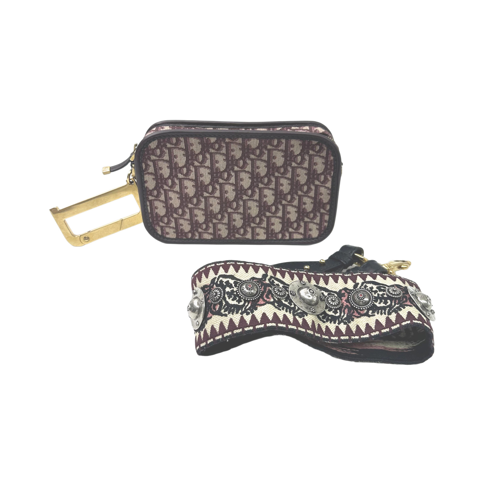 Christian Dior Burgundy Oblique Diorquake Clutch