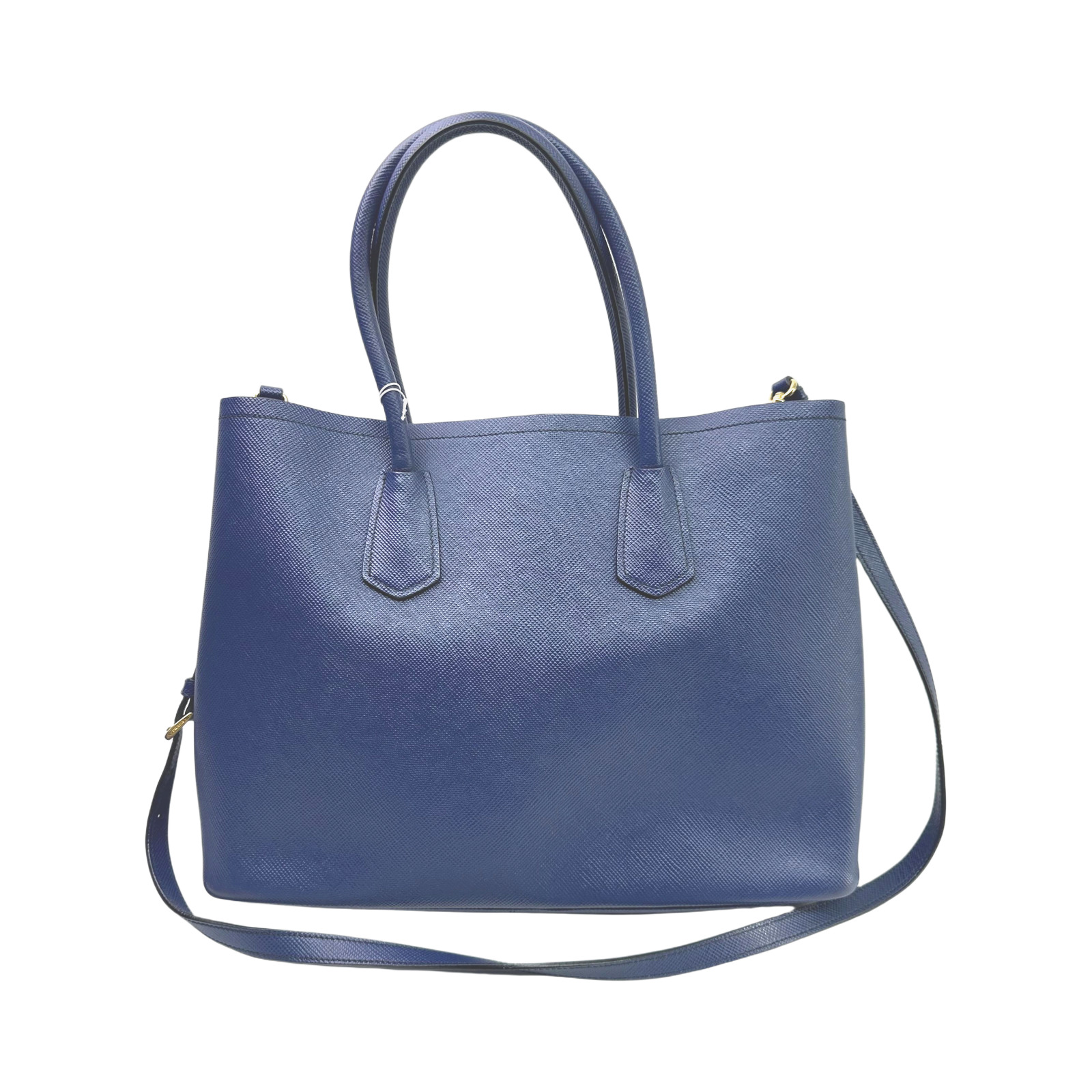 Prada Blue Saffiano Leather Double Handle Tote Bag photo 2