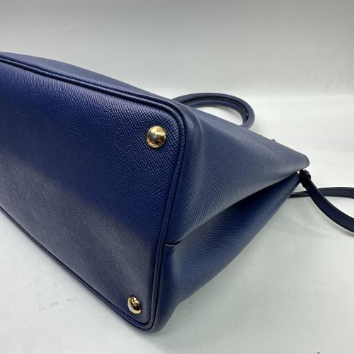 Prada Blue Saffiano Leather Double Handle Tote Bag photo 7