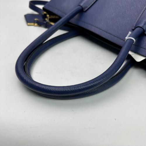 Prada Blue Saffiano Leather Double Handle Tote Bag photo 8