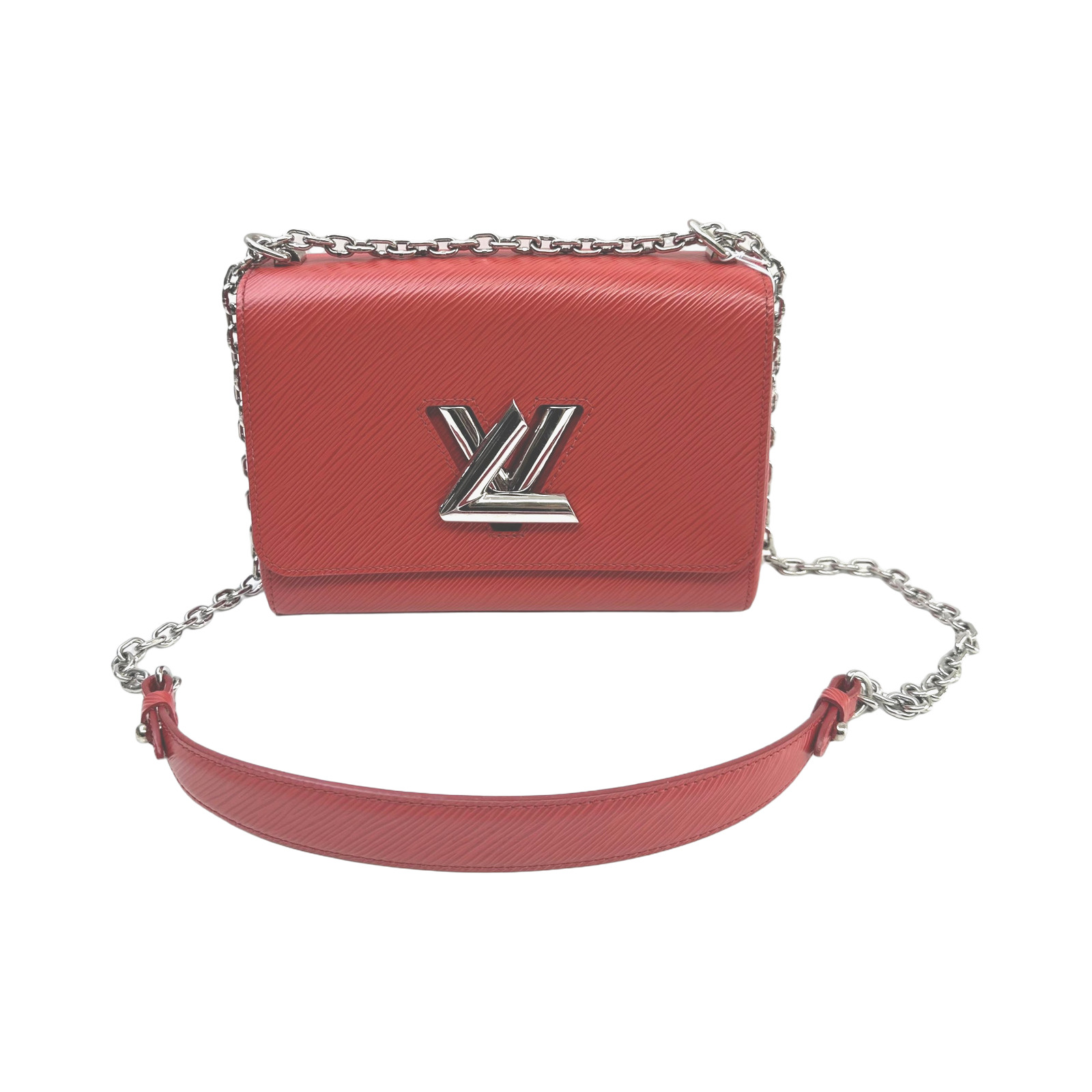 Louis Vuitton Red Epi Leather Twist Chain Bag