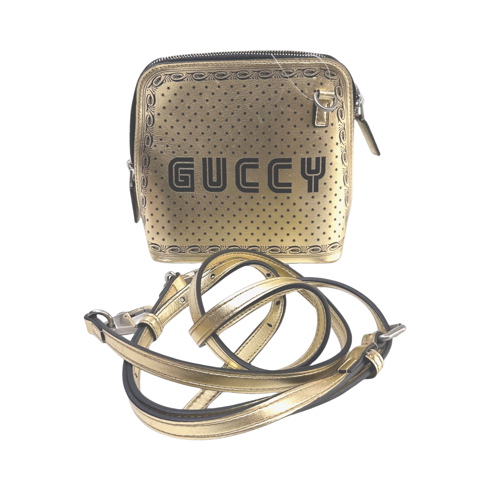 Gucci Metallic Gold Leather Gucci x SEGA Dome Bag