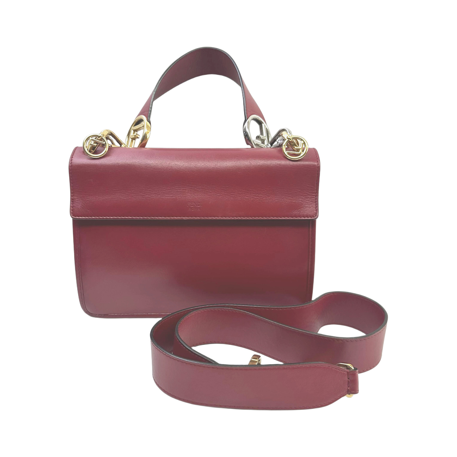 Fendi Red Leather Kan I Shoulder Bag photo 2