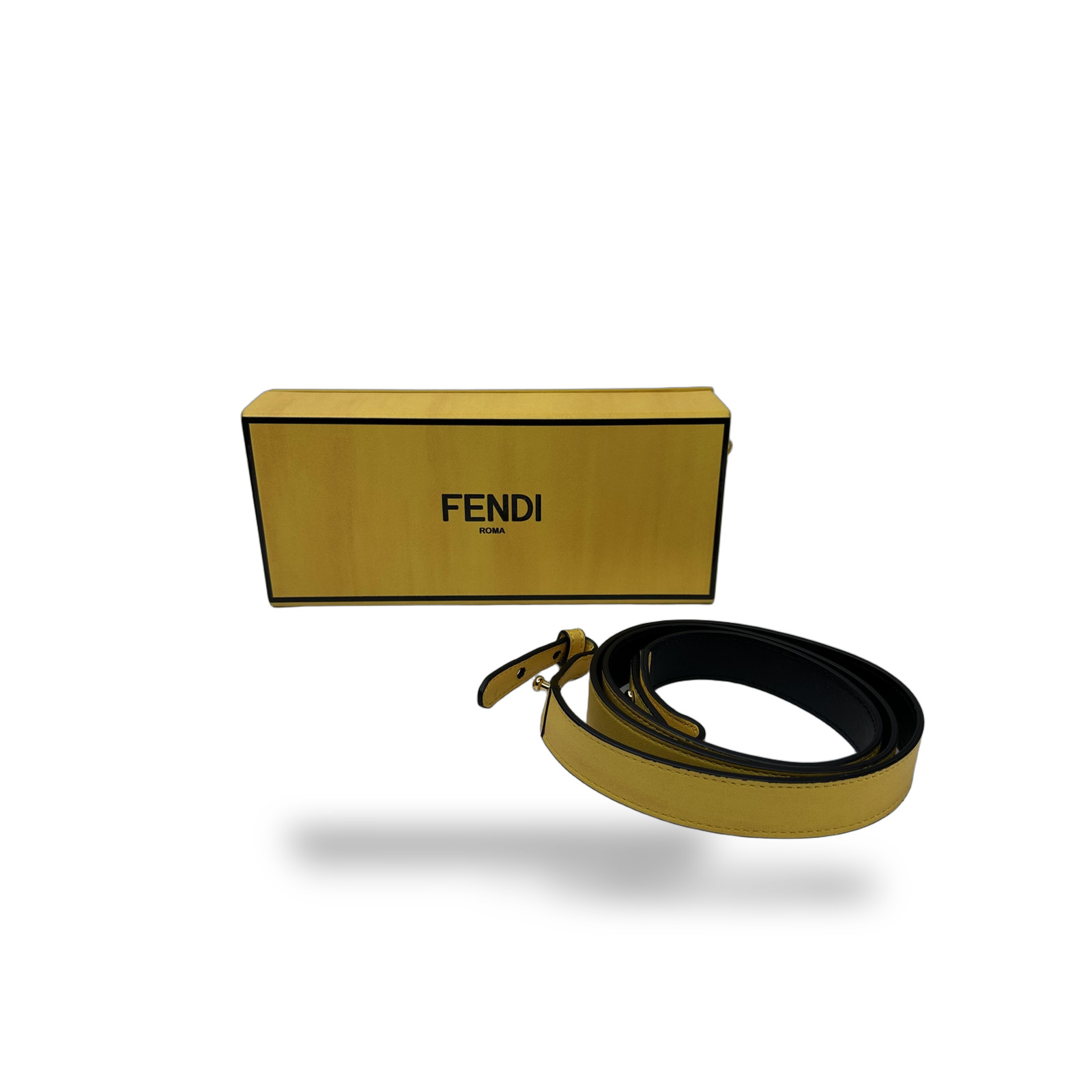 Fendi Yellow Leather Horizontal Box Bag