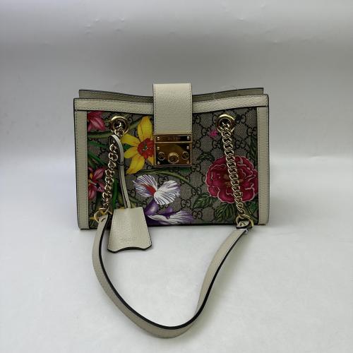 Gucci Floral Print Padlock Shoulder Bag