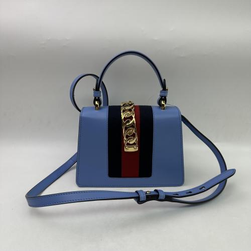 Gucci Blue Leather Sylvie Crossbody Bag photo 2