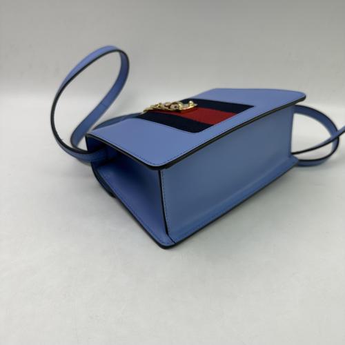 Gucci Blue Leather Sylvie Crossbody Bag photo 4