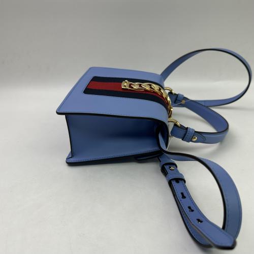 Gucci Blue Leather Sylvie Crossbody Bag photo 7