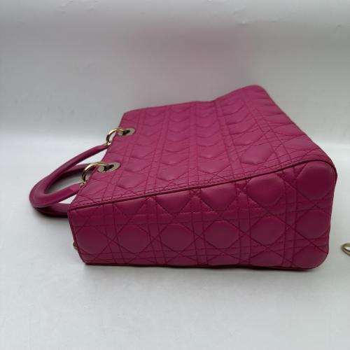 Christian Dior Pink Cannage Leather Lady Dior Handbag photo 4