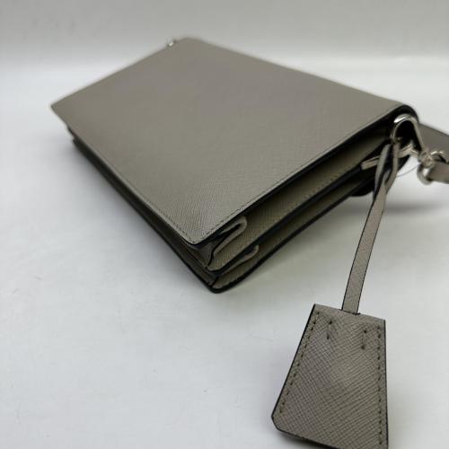 Prada Gray Saffiano Leather Sound Flap Bag photo 7
