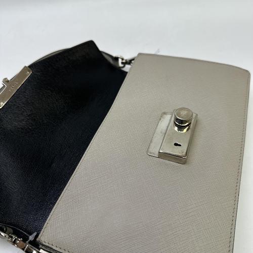 Prada Gray Saffiano Leather Sound Flap Bag photo 8