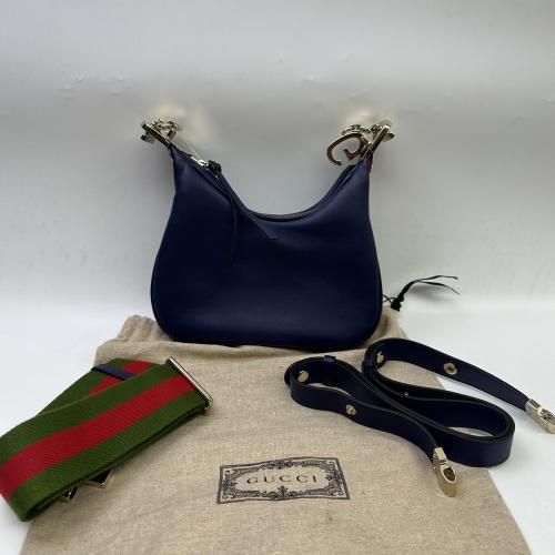 Gucci Navy Leather Attache Shoulder Bag photo 2