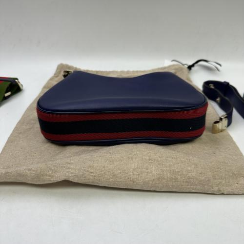 Gucci Navy Leather Attache Shoulder Bag photo 3