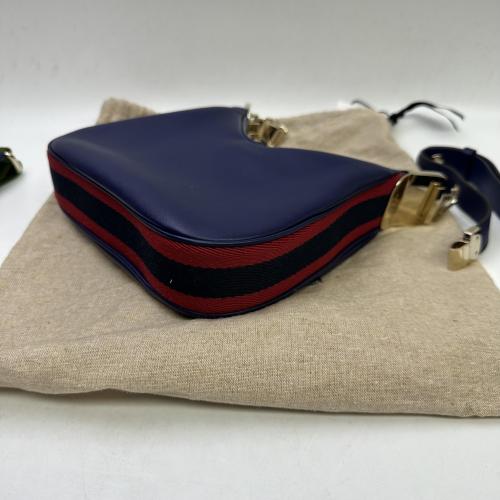 Gucci Navy Leather Attache Shoulder Bag photo 6