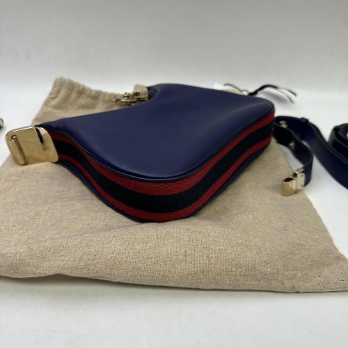 Gucci Navy Leather Attache Shoulder Bag photo 7