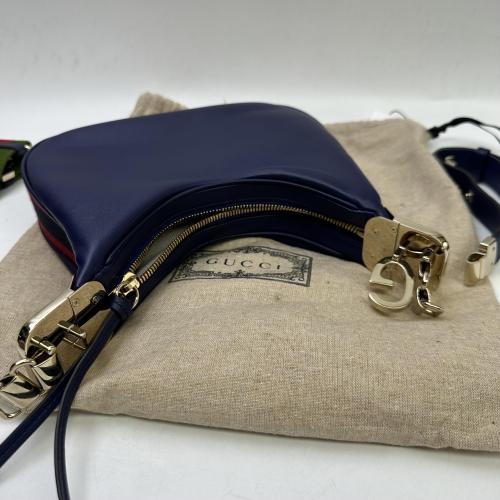Gucci Navy Leather Attache Shoulder Bag photo 8