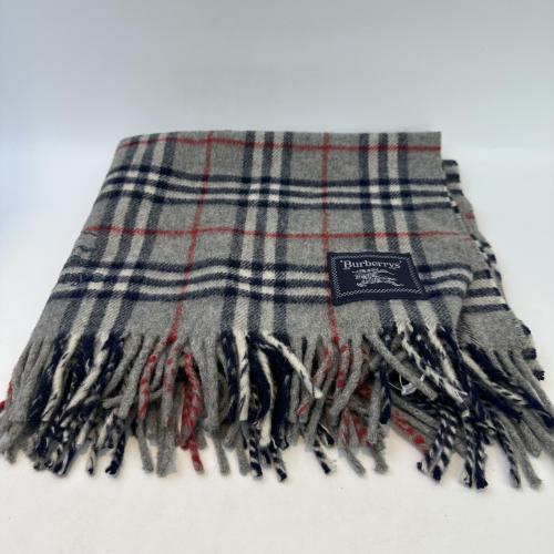 Burberry Gray Nova Check Wool Scarf