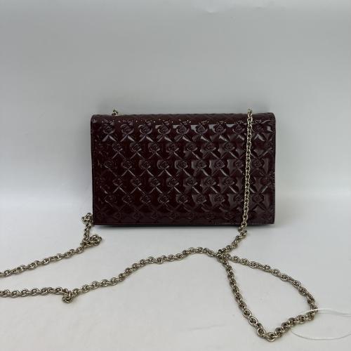 Fendi Burgundy Patent Leather Fendilicious Wallet on Chain photo 2