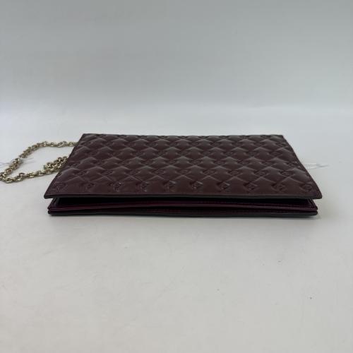 Fendi Burgundy Patent Leather Fendilicious Wallet on Chain photo 3