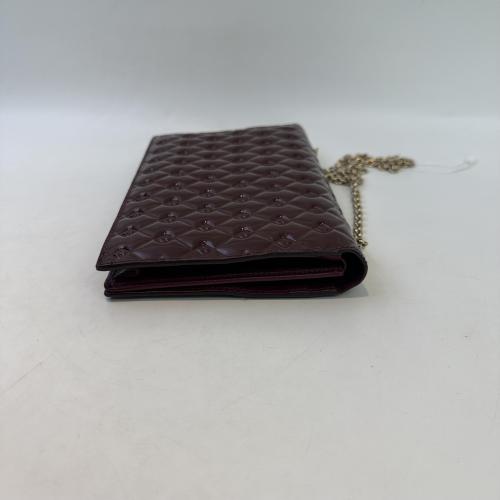 Fendi Burgundy Patent Leather Fendilicious Wallet on Chain photo 4