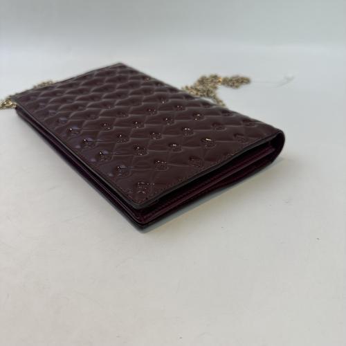 Fendi Burgundy Patent Leather Fendilicious Wallet on Chain photo 6