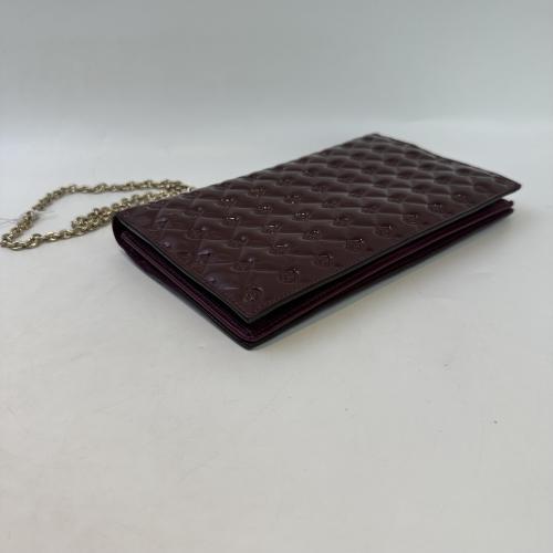 Fendi Burgundy Patent Leather Fendilicious Wallet on Chain photo 7
