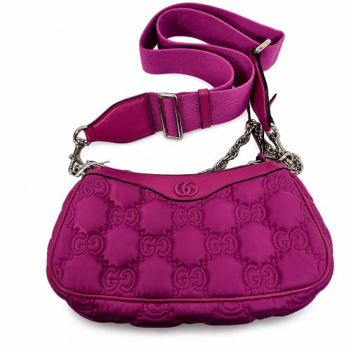 Gucci GG Matelassé Nylon and Leather Shoulder Bag