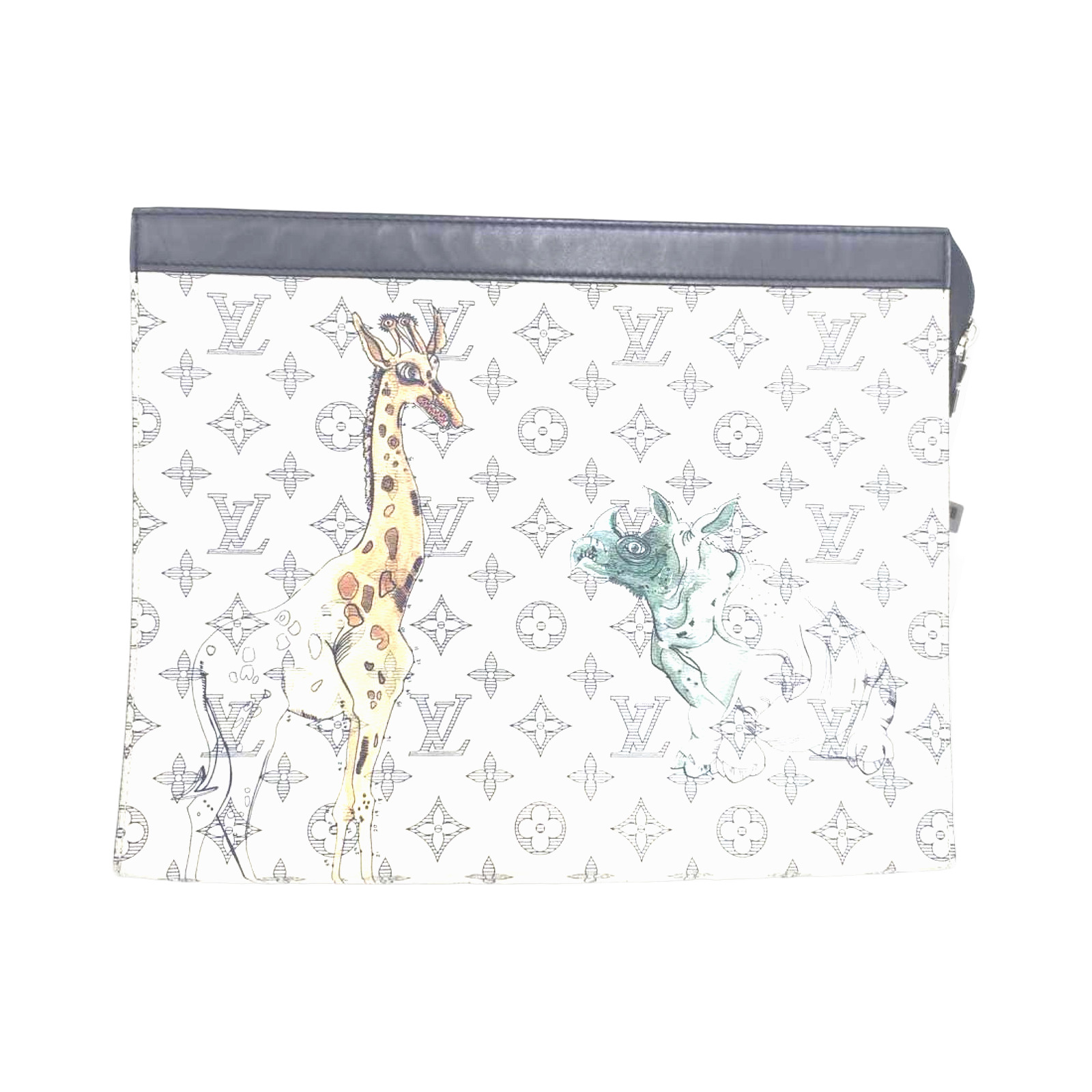 Louis Vuitton Limited Edition Savanna Monogram Print Chapman Brothers Pochette Voyage