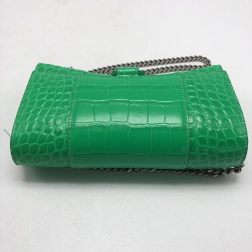Balenciaga Shiny Calfskin Crocodile Embossed Hourglass Chain Bag photo 5