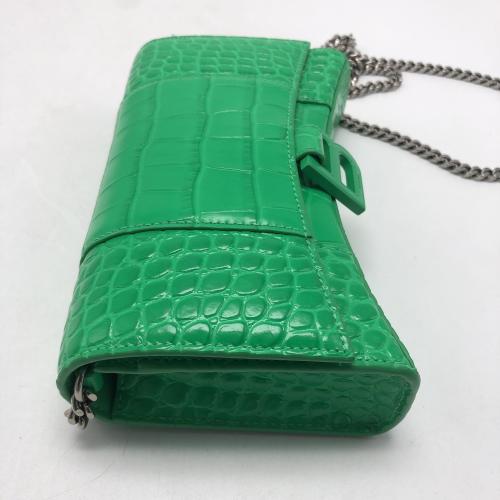 Balenciaga Shiny Calfskin Crocodile Embossed Hourglass Chain Bag photo 7
