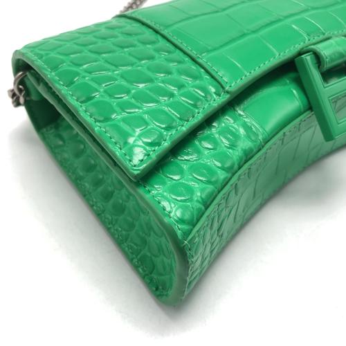 Balenciaga Shiny Calfskin Crocodile Embossed Hourglass Chain Bag photo 8