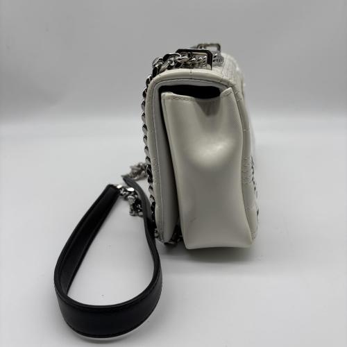 Burberry White Horseferry Print Quilted Lola, Silver Chain Strap photo 3